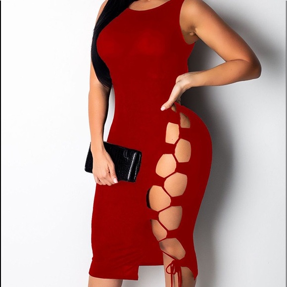 red body fit dress